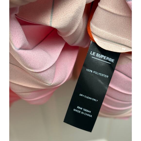 NWT Le Superbe Red Pleated Chevron Skirt, Long, Elastic Waist, Women’s Size M - Picture 8 of 8